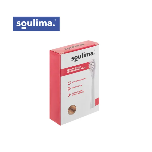 Balta dantų šepetėlio galvutė 2 vnt Soulima 26929