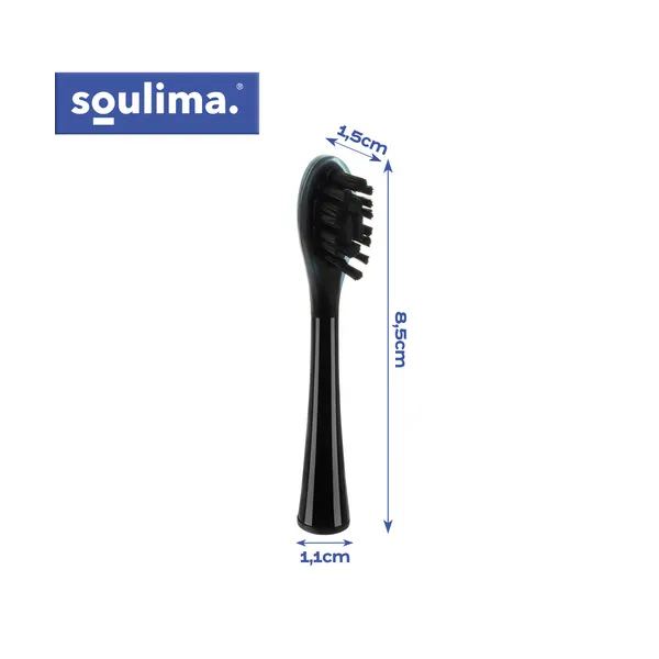 Juoda dantų šepetėlio galvutė 2 vnt Soulima 26932