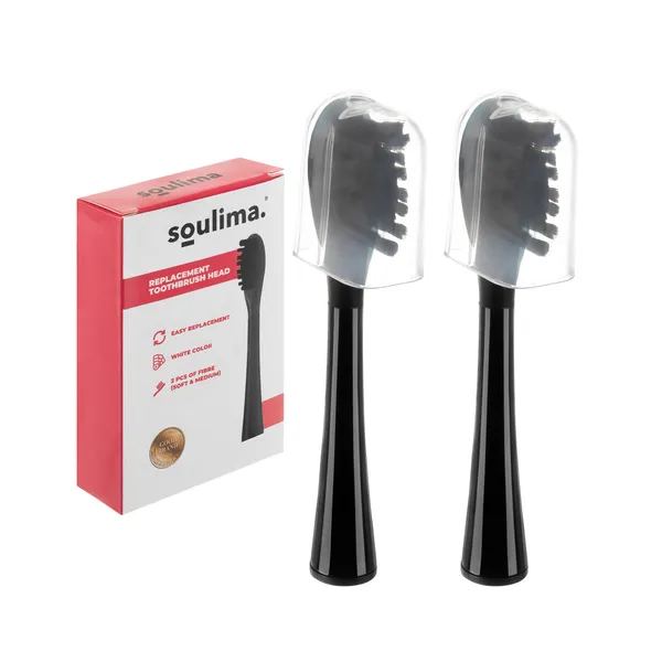 Juoda dantų šepetėlio galvutė 2 vnt Soulima 26932