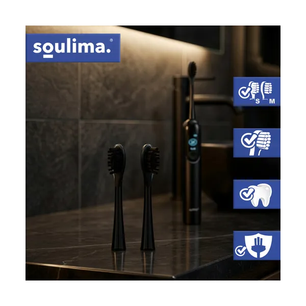 Juoda dantų šepetėlio galvutė 2 vnt Soulima 26932