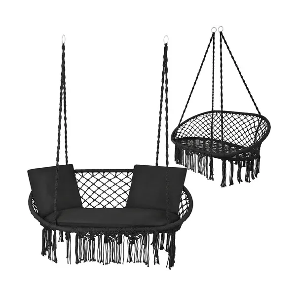 Gardlov double black crow&39s nest swing