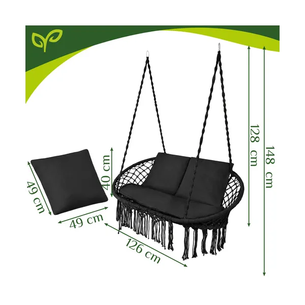 Gardlov double black crow&39s nest swing