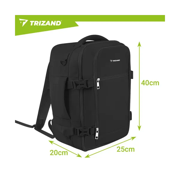Trizand must 40x25x20cm matkaseljakott