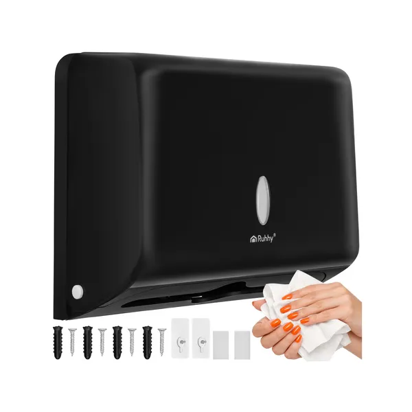 Ruhhy black paper towel dispenser