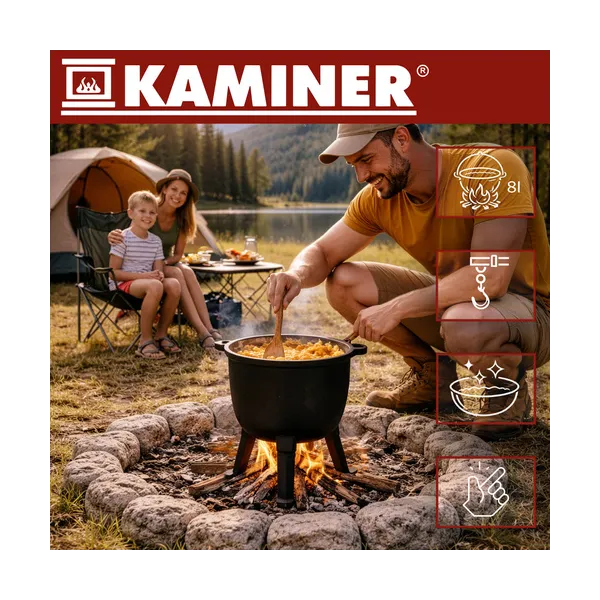 Kaminer enameled cast iron kettle 8l