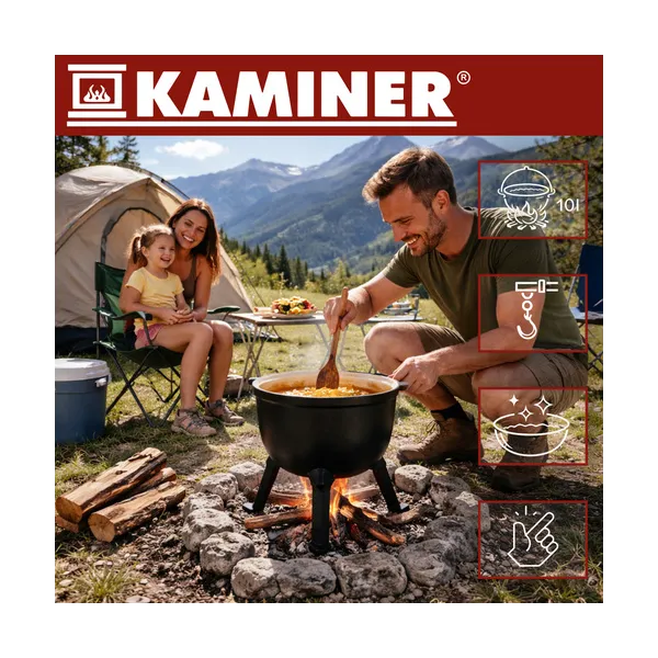 Эмалированный чугунный казан Kaminer 10л.