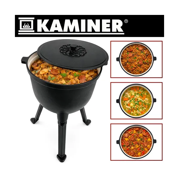 Эмалированный чугунный казан Kaminer 10л.