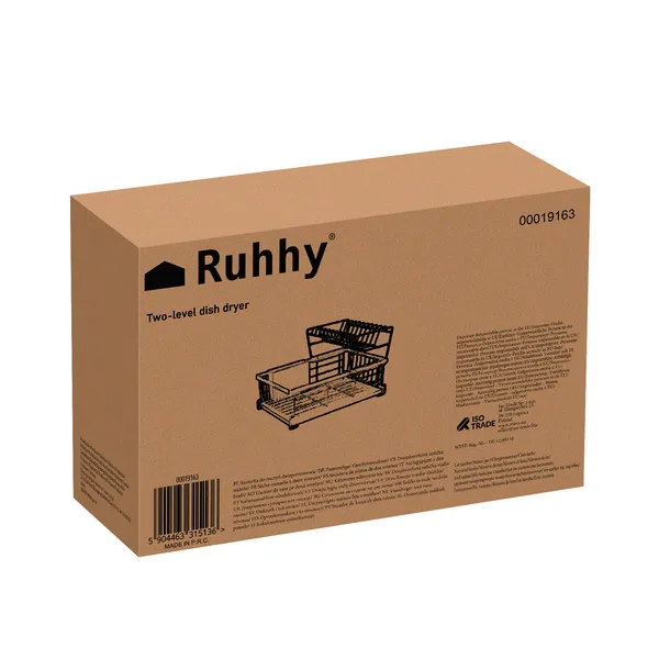 Ruhhy two-level dish drying rack