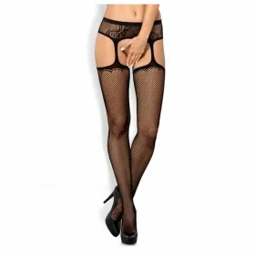 Kojinės su petnešomis Obsessive Garter stockings S232 S/M/L Juoda