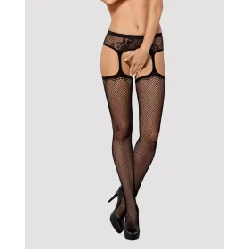 Kojinės su petnešomis Obsessive Garter stockings S232 S/M/L Juoda