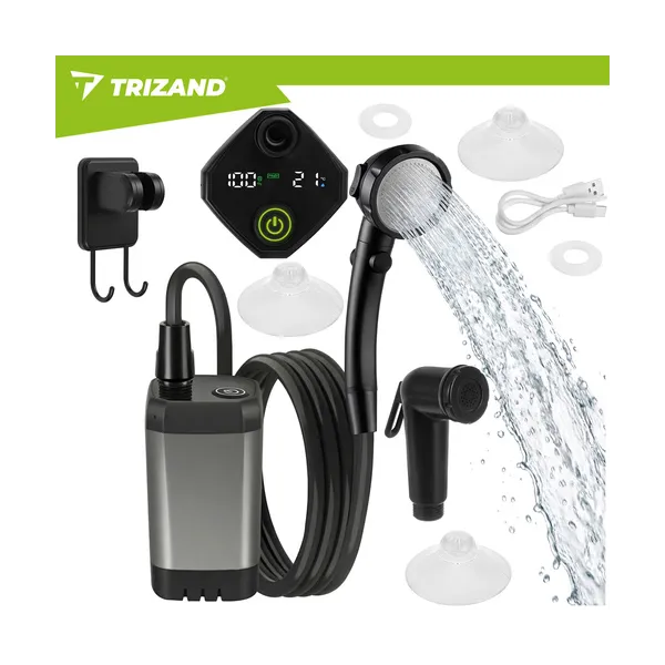 Trizand 6000mAh battery-powered travel shower