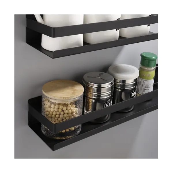 Ruhhy black bathroom shelf