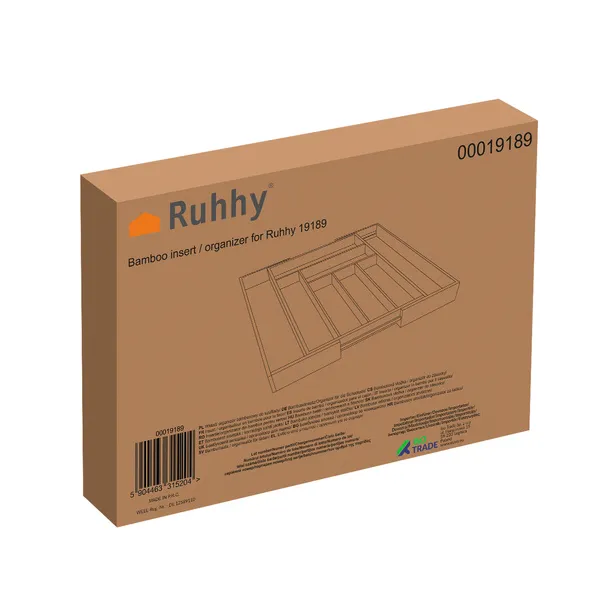 Bamboo drawer insert/organizer for Ruhhy