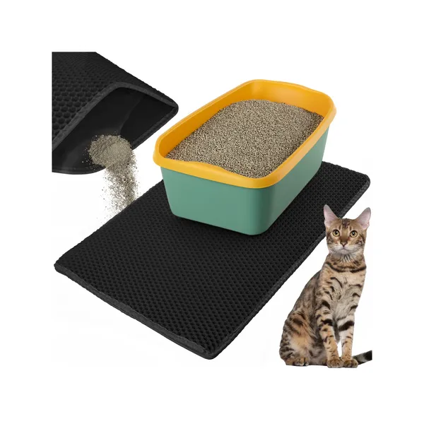 Litter box mat 75x55cm - black Purlov