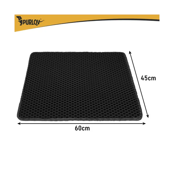 Litter box mat 60x45cm - black Purlov