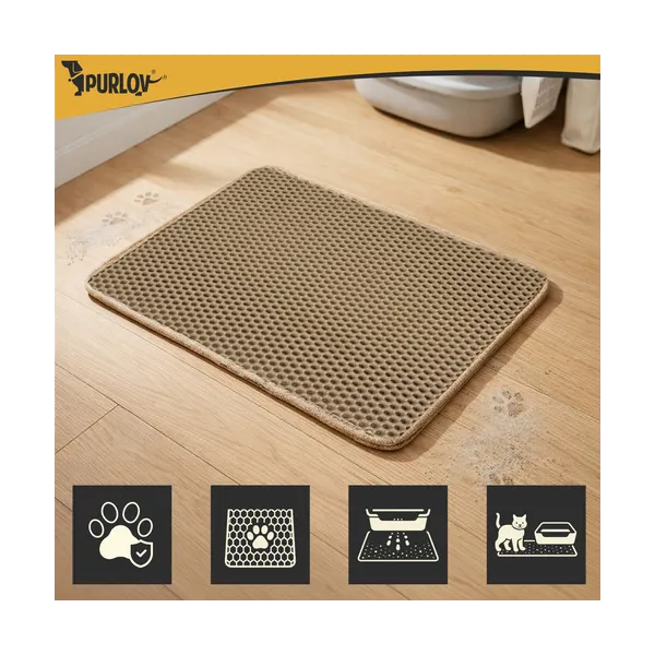 Litter box mat 60x45cm - beige Purlov