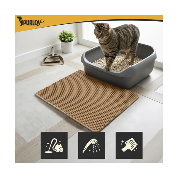 Litter box mat 60x45cm - beige Purlov