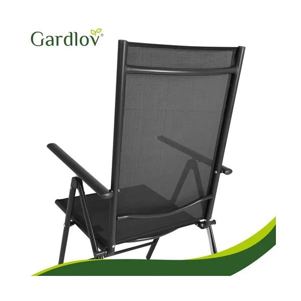 Gardlov juoda sulankstoma sodo kėdė, 2 vnt