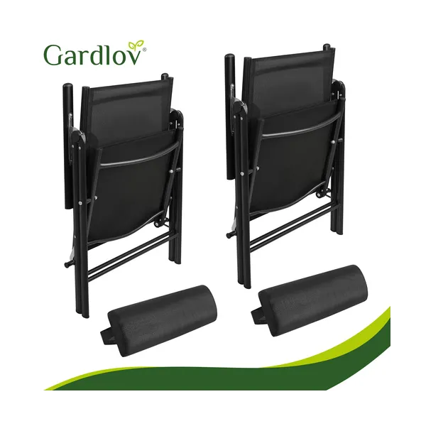 Gardlov juoda sulankstoma sodo kėdė, 2 vnt