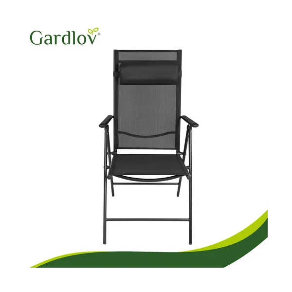 Gardlov juoda sulankstoma sodo kėdė, 2 vnt