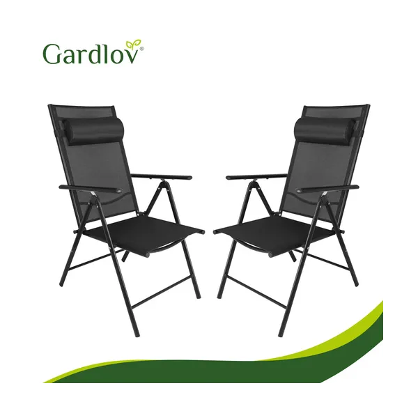 Gardlov juoda sulankstoma sodo kėdė, 2 vnt