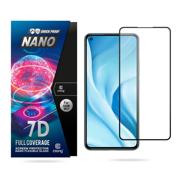 Crong 7D Nano Flexible Glass – Shatterproof 9H hybrid glass for the entire Xiaomi Mi 11 Lite 5G screen