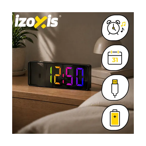 Alarm clock - Izoxis colorful LED clock