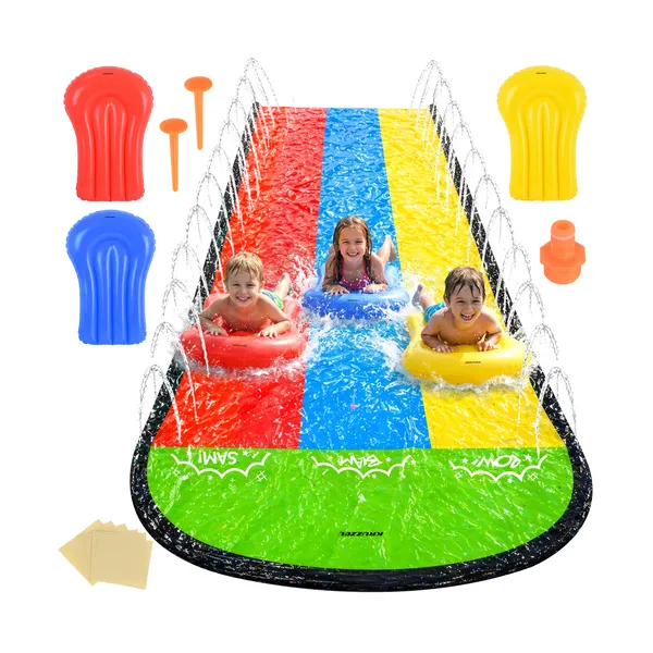 Water slide with Kruzze fountain