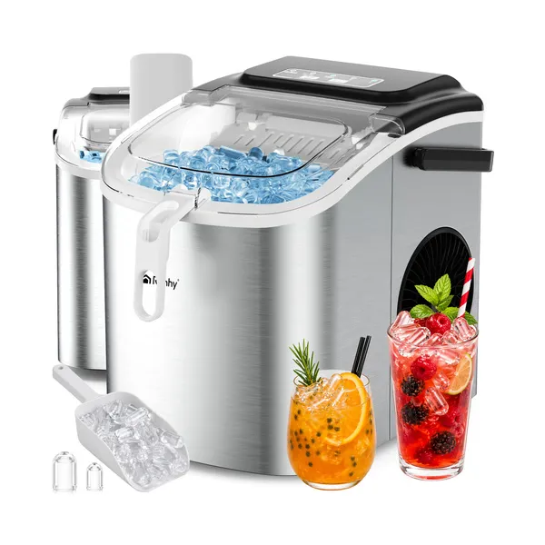 Ice cube maker 1.2l silver + Ruhhy scoop