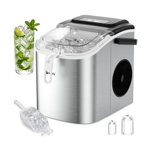 Ice cube maker 1.2l silver + Ruhhy scoop