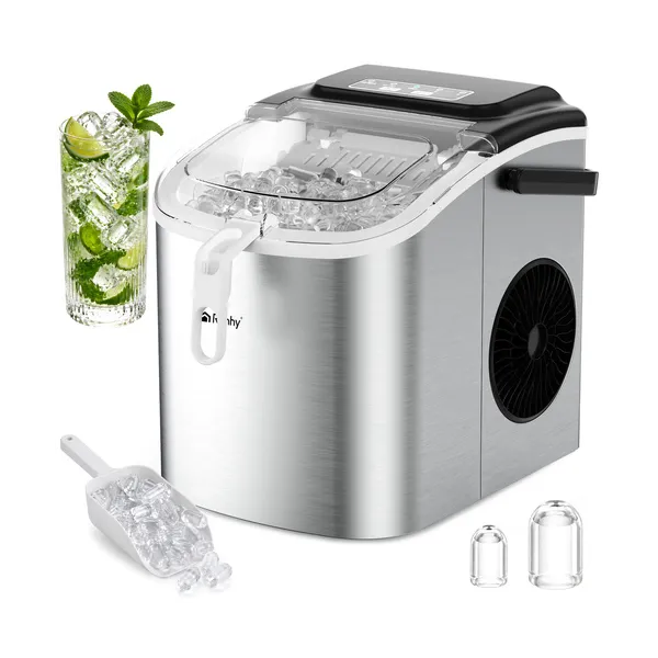 Ice cube maker 1.2l silver + Ruhhy scoop