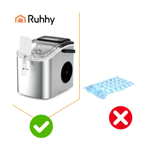 Ice cube maker 1.2l silver + Ruhhy scoop