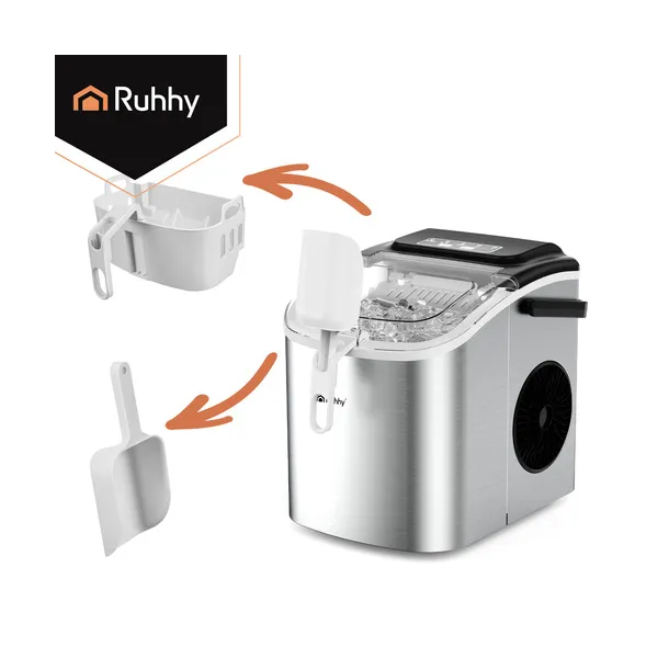 Ice cube maker 1.2l silver + Ruhhy scoop