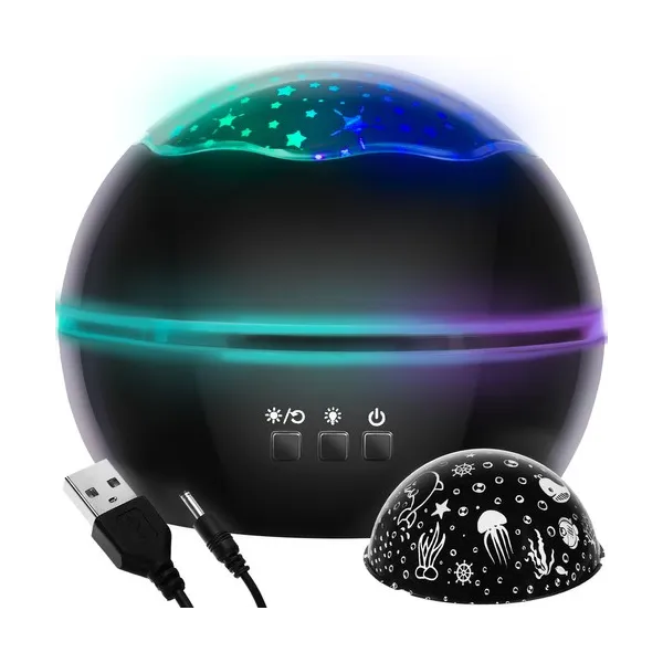 Night light with projector - black LP16857