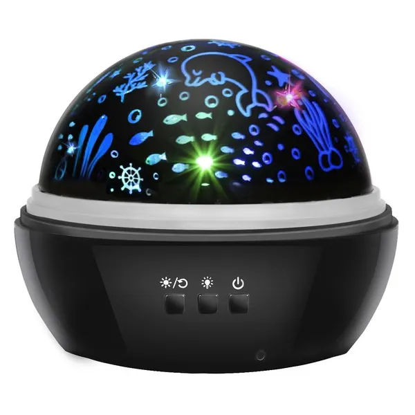 Night light with projector - black LP16857