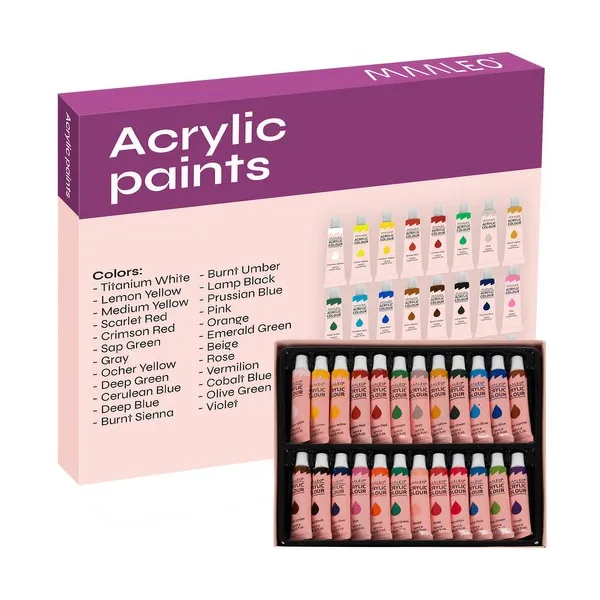 Acrylic paints 24pcs.- 12ml. Maaleo 20363