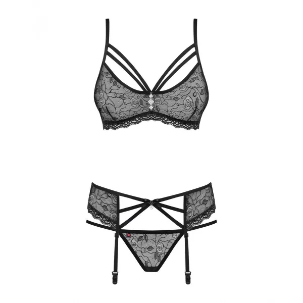 Apakšveļas Komplekts Obsessive 818-SEG-1 Melns S/M