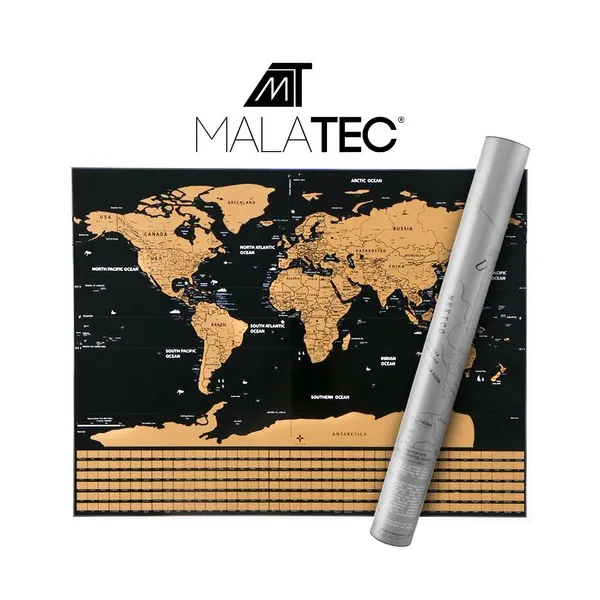 World map scratch card with flags 23443