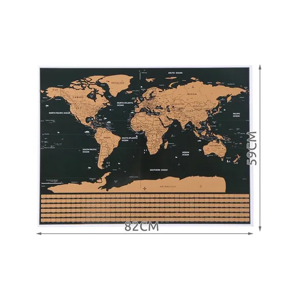 World map scratch card with flags 23443