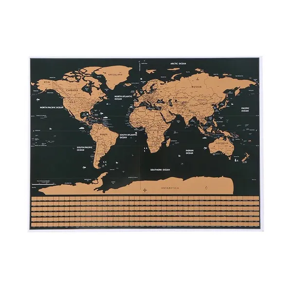 World map scratch card with flags 23443
