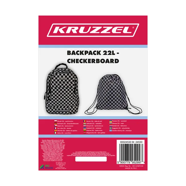Backpack 22L - checkerboard Kruzzel 24530