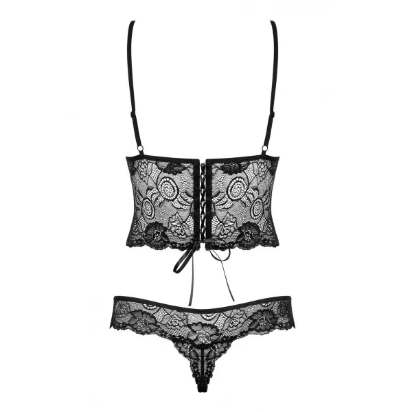 Mežģīņu Bodijs Alluria Obsessive 12844 Melns L/XL