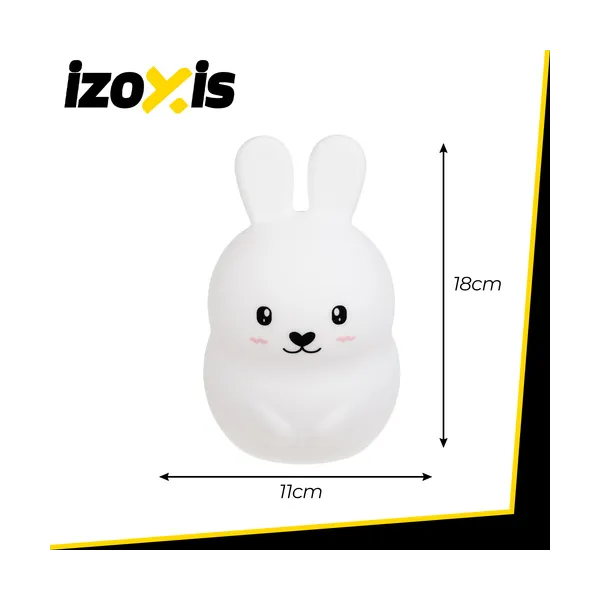 RGB night lamp with remote control - rabbit Izoxis 26204