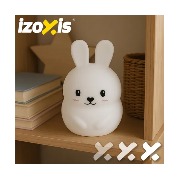 RGB night lamp with remote control - rabbit Izoxis 26204