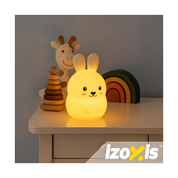 RGB night lamp with remote control - rabbit Izoxis 26204