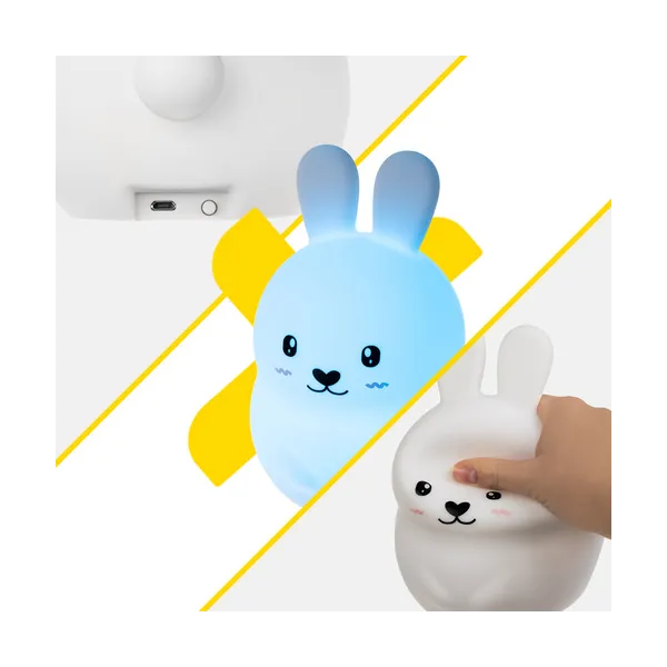 RGB night lamp with remote control - rabbit Izoxis 26204