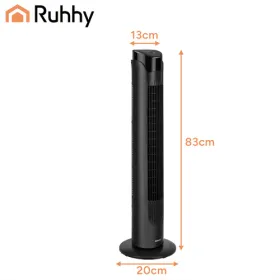 90cm black column fan + Ruhhy remote control