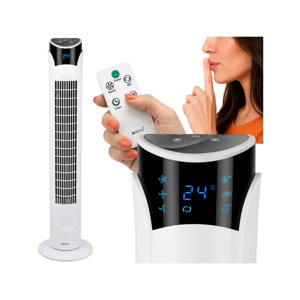 90cm white column fan + Ruhhy remote control
