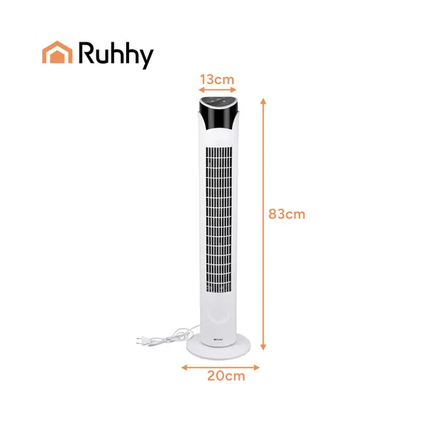 90cm white column fan + Ruhhy remote control