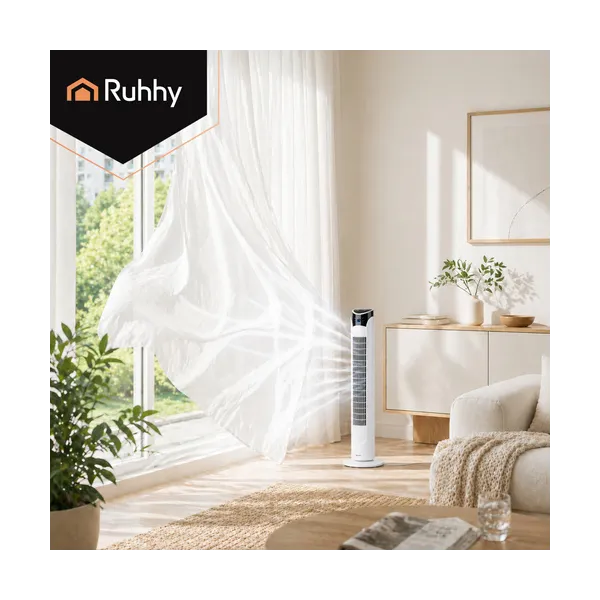 90cm white column fan + Ruhhy remote control